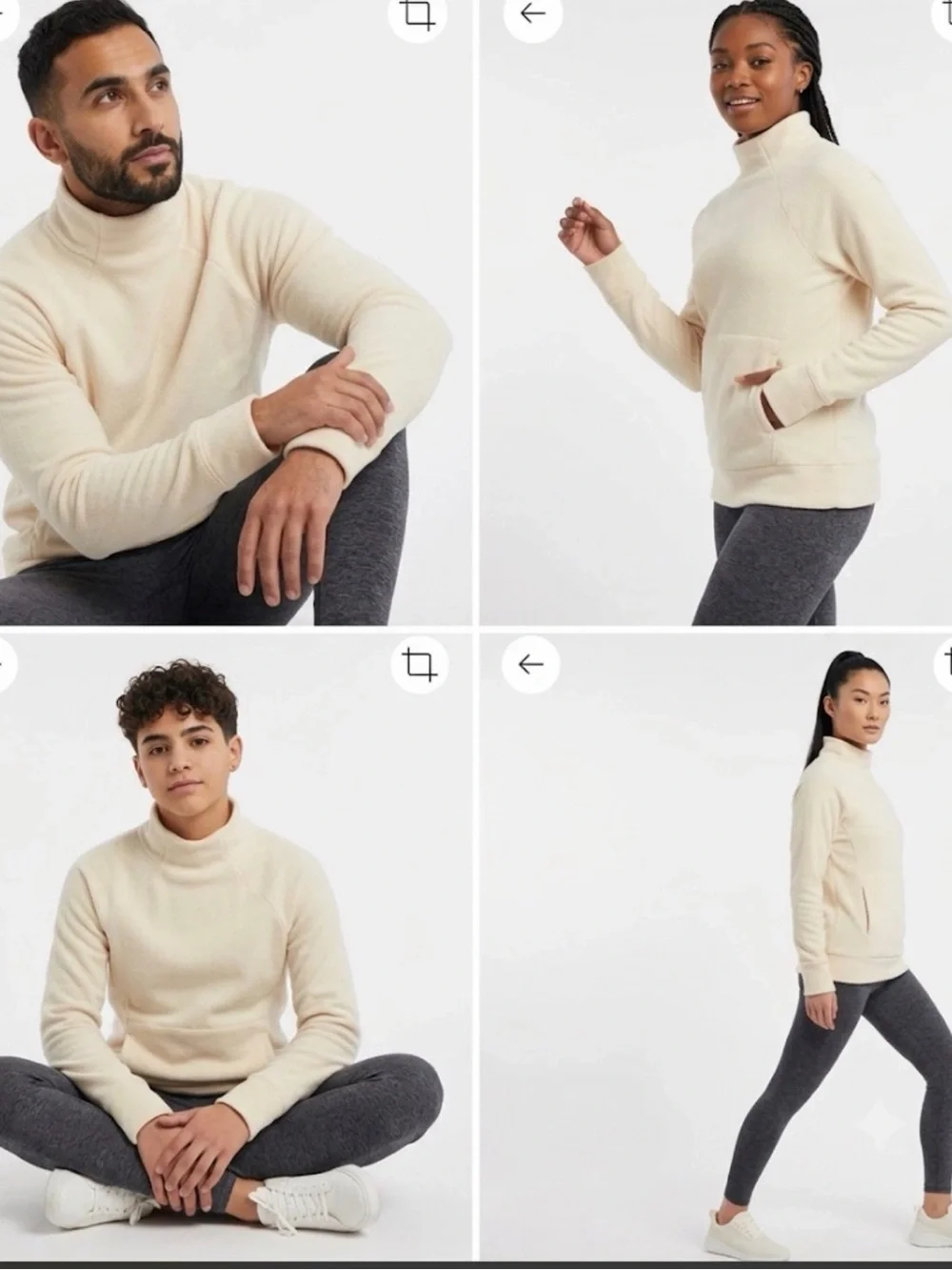 Fabletics Zaylee Funnel Neck Tunic Sweatshirt - Size XS